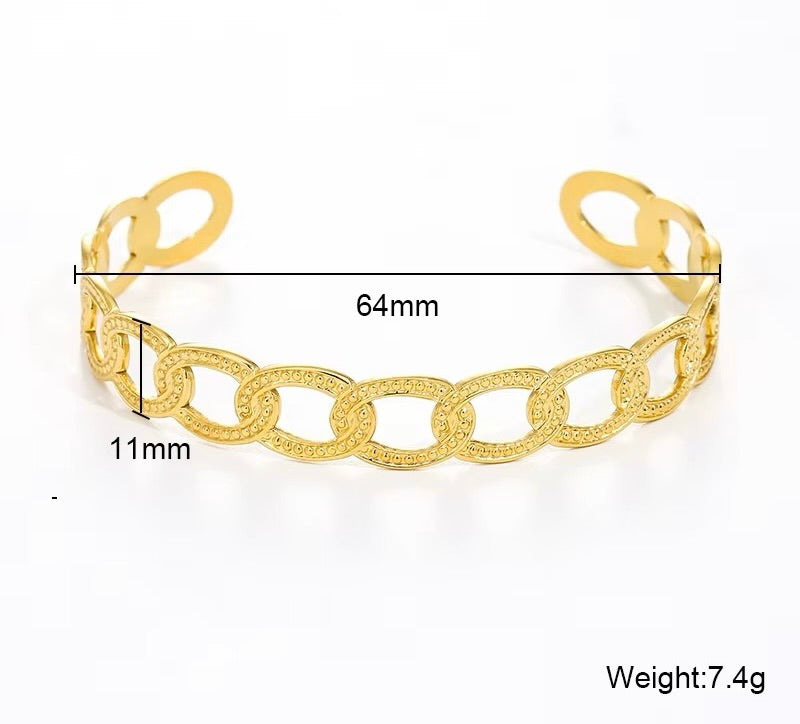 Linked Affair Cuff Bangle Bracelet