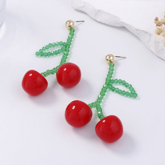 Cherry Bead Earrings