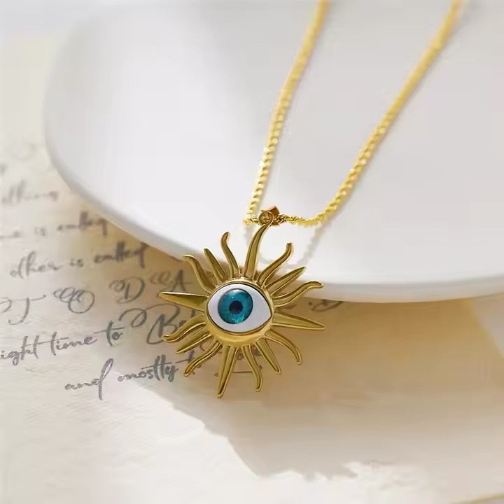 Turkish Devil Evil Eye Pendant Necklace