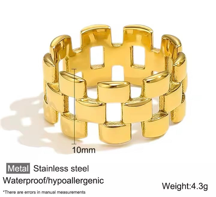 Gilded Grid Ring