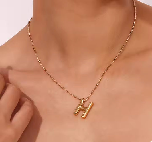Chunky Alphabet Balloon Pendant Necklace