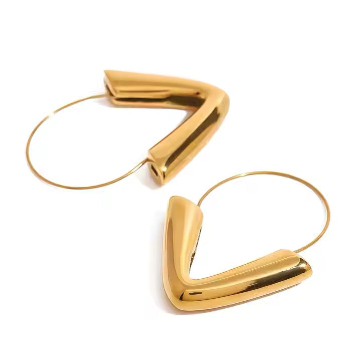 V Shaped Hoop Earrings