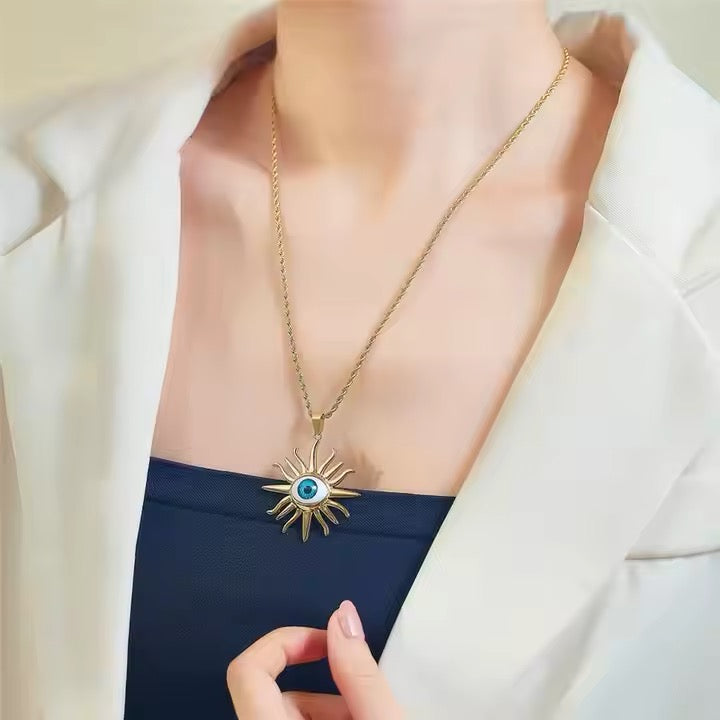 Turkish Devil Evil Eye Pendant Necklace