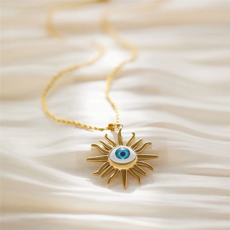 Turkish Devil Evil Eye Pendant Necklace